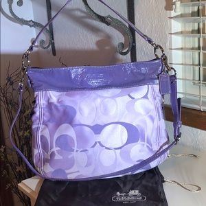 COACH Purple Signature Shoulder Handbag